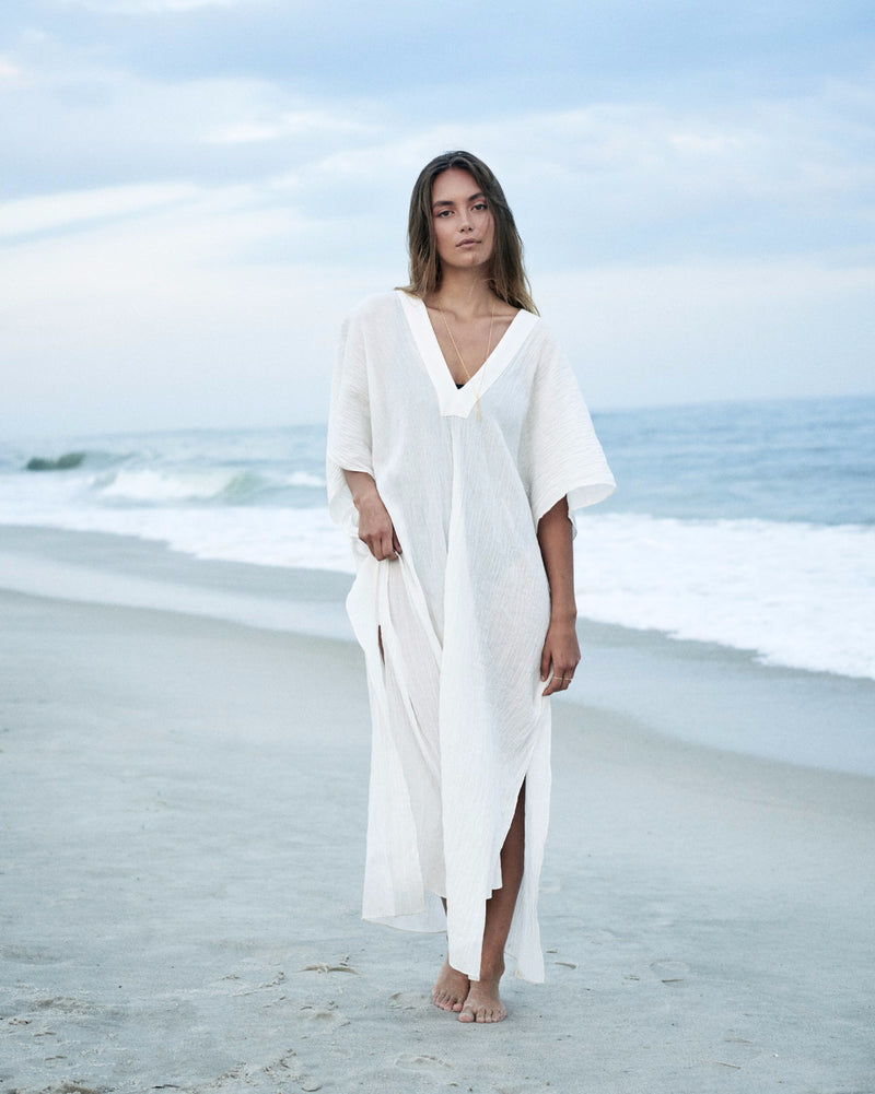River Bed Designer Women's Beach Kaftan Dress in Viscose Silk | La Moda  Clothing