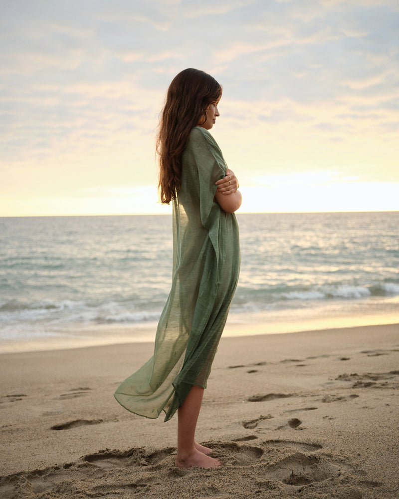 Lara Caftan (Olive Green) Pondichrie Lara Caftan (Olive Green) Pondichrie